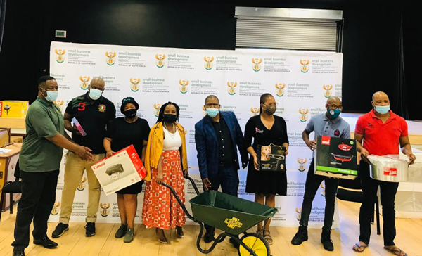 57 informal business owners of Gamagara Local Municipality in Kathu, Northern Cape received tools and equipment from the Department's IMEDP programme, 08 December 2021