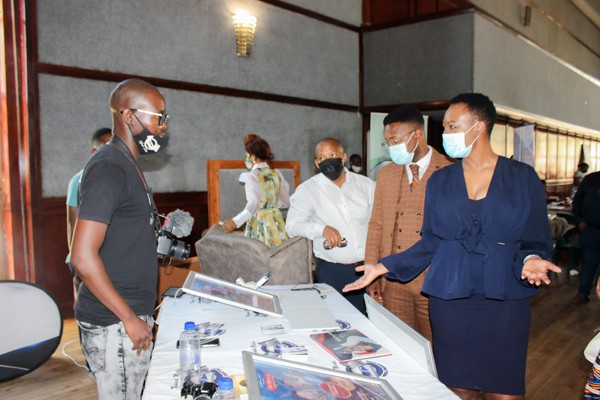 Minister Stella Ndabeni-Abrahams interacting with SMMEs during the roadshow held in Lejweleputswa District Municipality