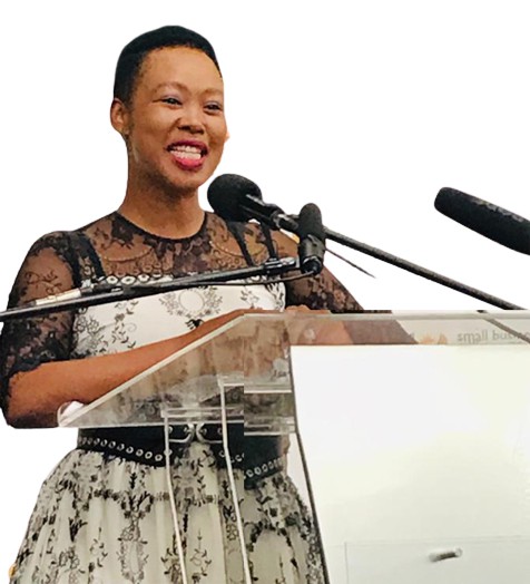 Minister Ndabeni-Abrahams addresses delegates during the Free State SMMEs and Co-operatives Roadshow,  01-02 March 2022.